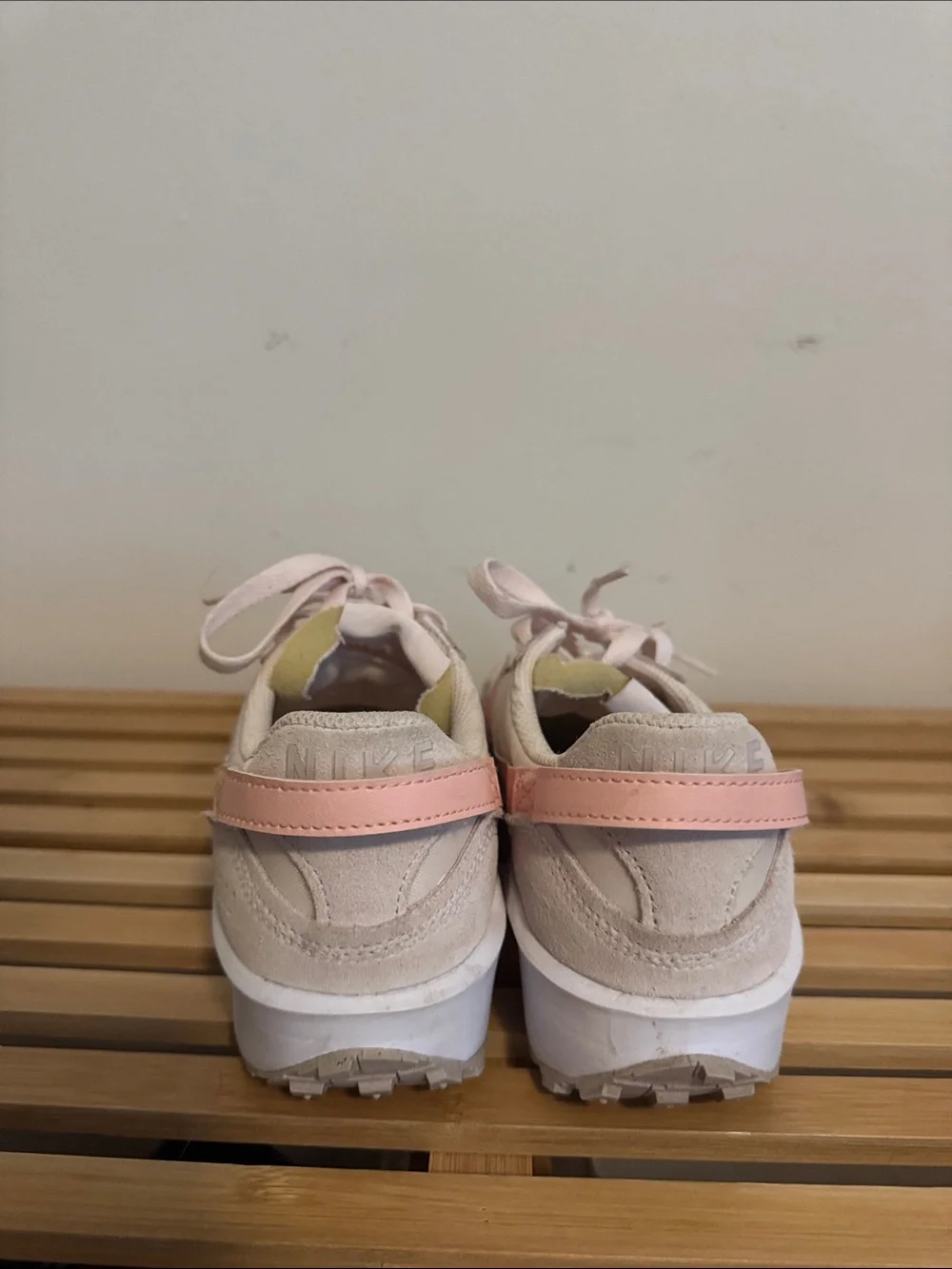 Nike Women's Cream and Pink Low-Top Sneakers